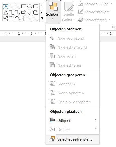 PorwerPoint-Selectiedeelvenster