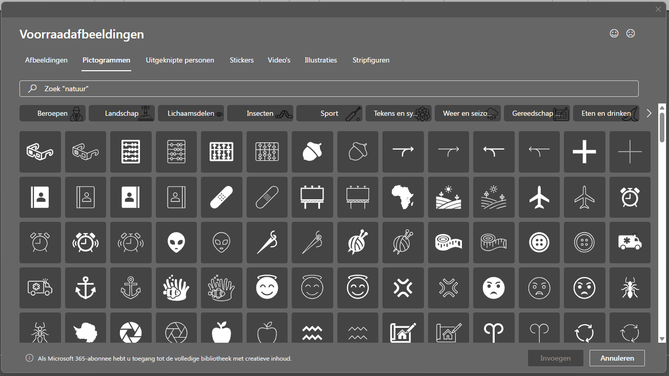 Iconen/pictogrammen toevoegen en gebruiken PowerPoint