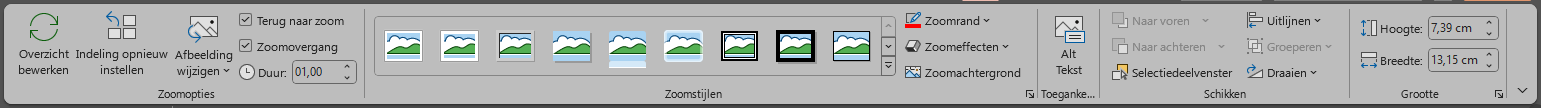 Zoomfunctie toevoegen en gebruiken in PowerPoint
